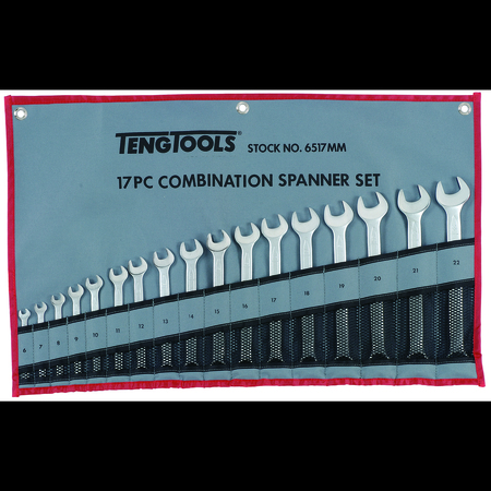 TENG TOOLS 6517MM - 17 Piece Metric Combination Spanner Set 6-22mm 6517MM